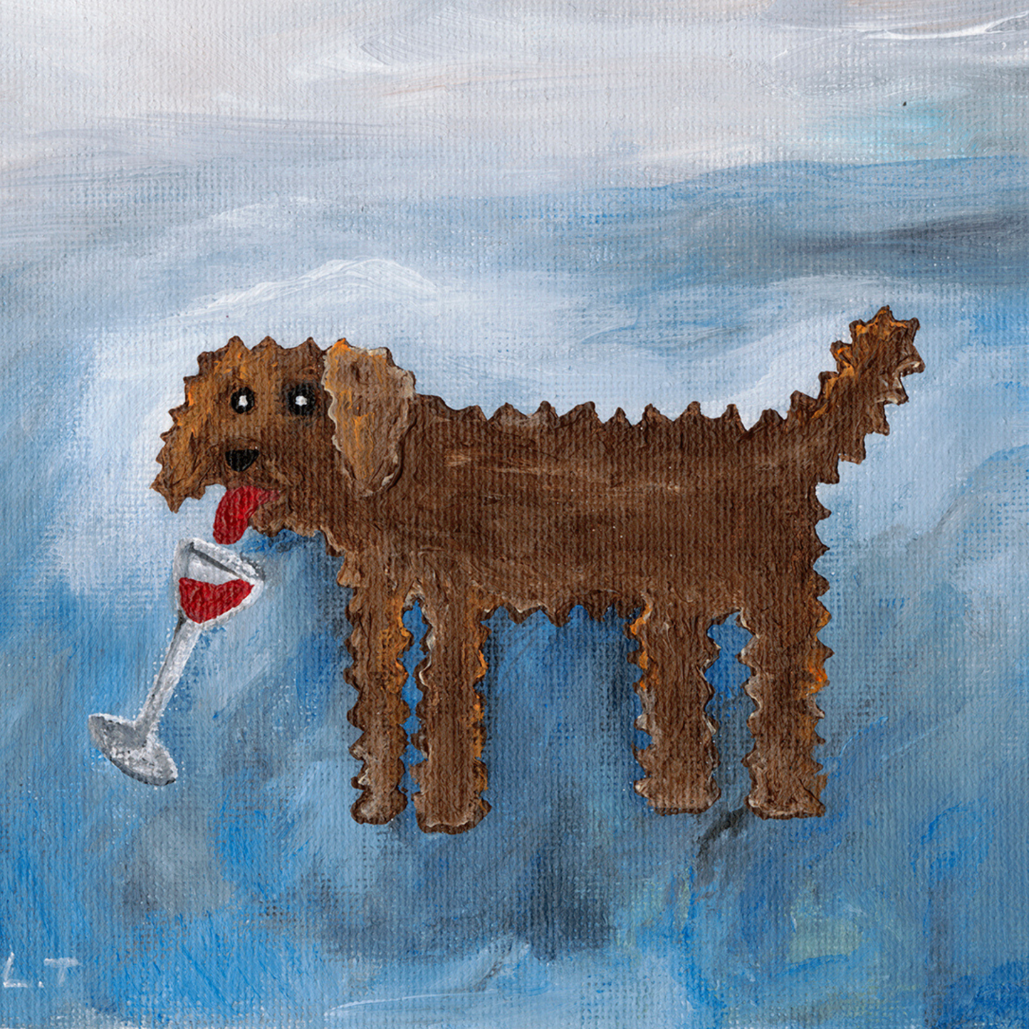 "Hair of the dog" Animal acrylic painting