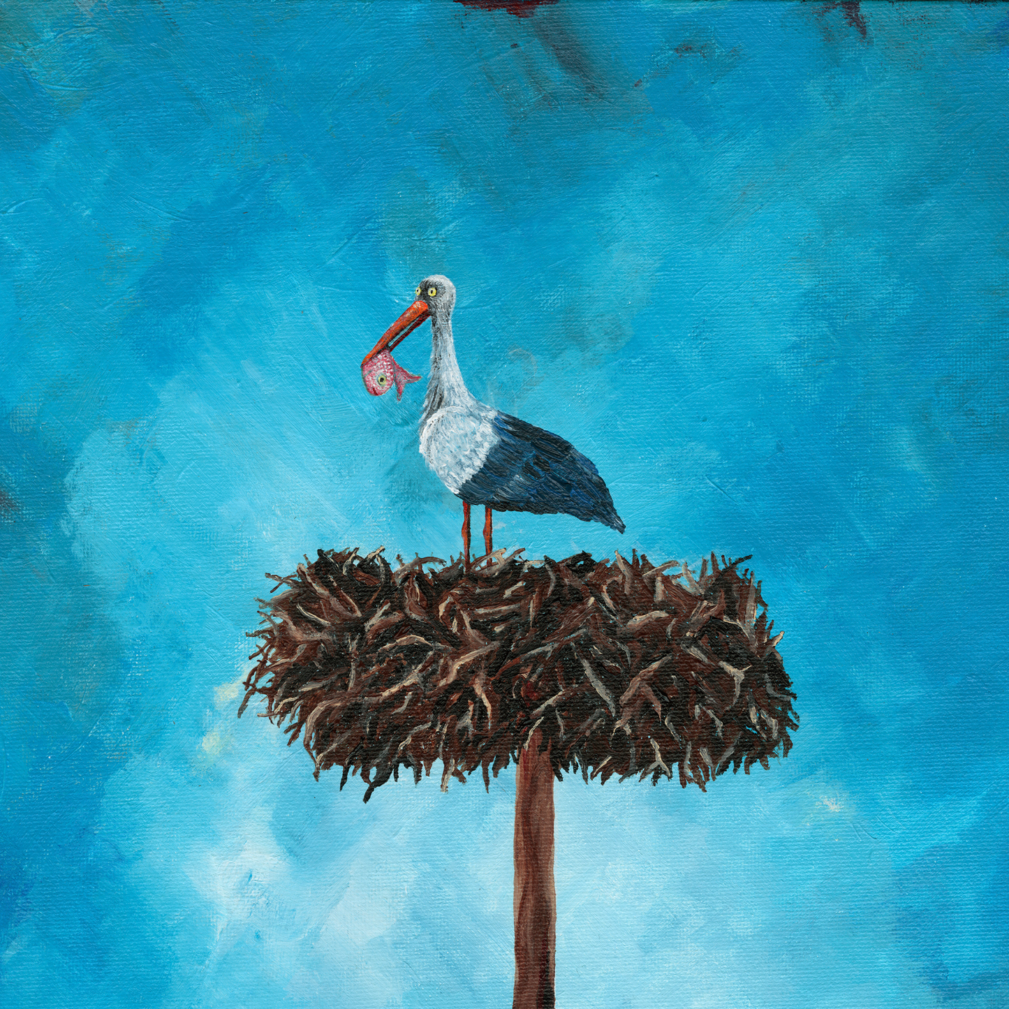 "Stalk in the sky" Contemporary Animal Painting