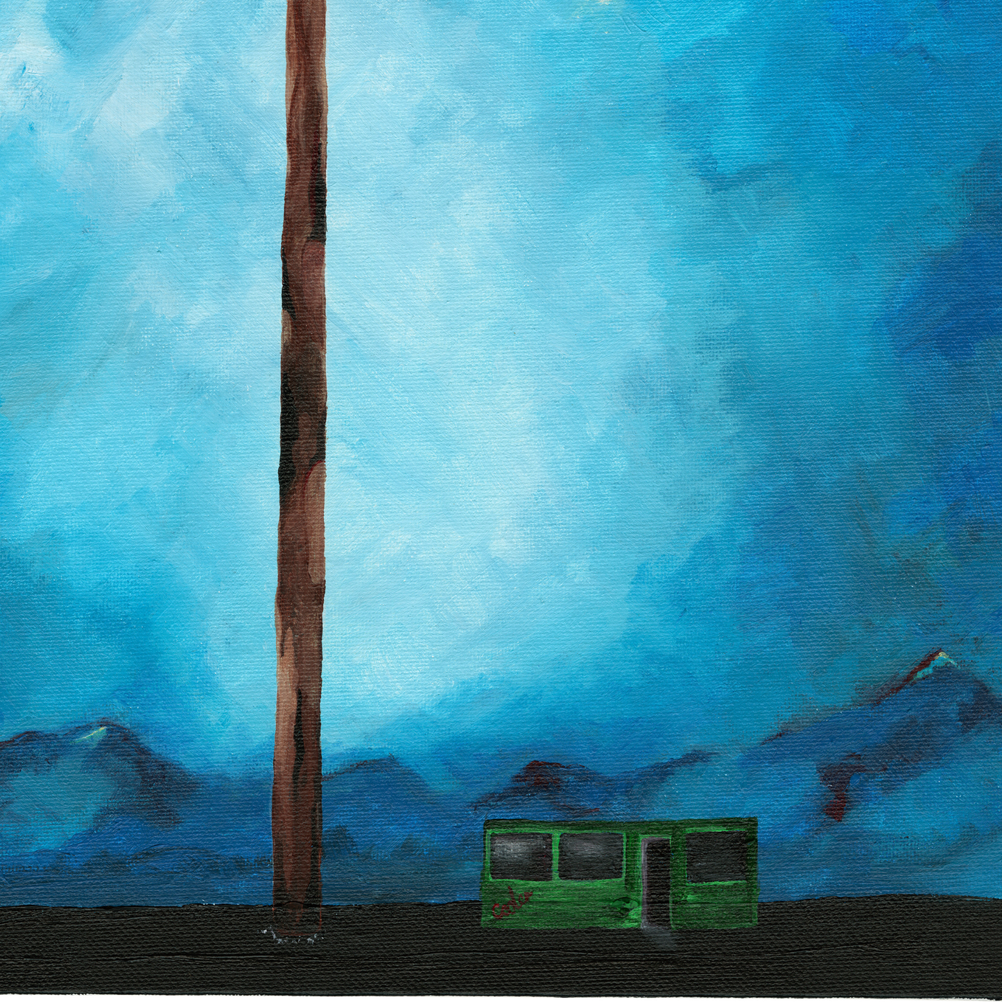 "Stalk in the sky" Contemporary Animal Painting