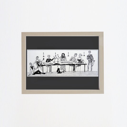 "Dinner party" illustration available as print