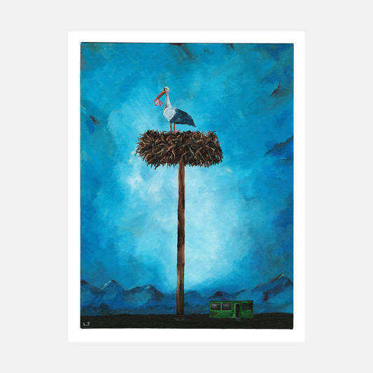 "Stalk in the sky" Animal acrylic painting