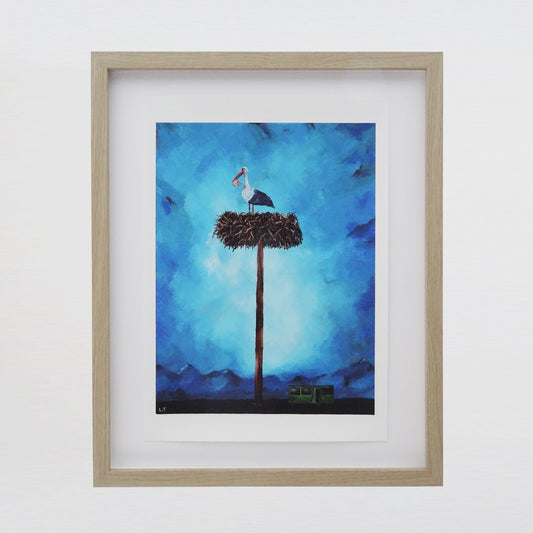 "Stalk in the sky" Animal painting available as print
