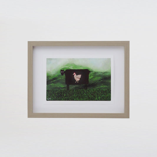 "The lost hen" Animal painting available as print