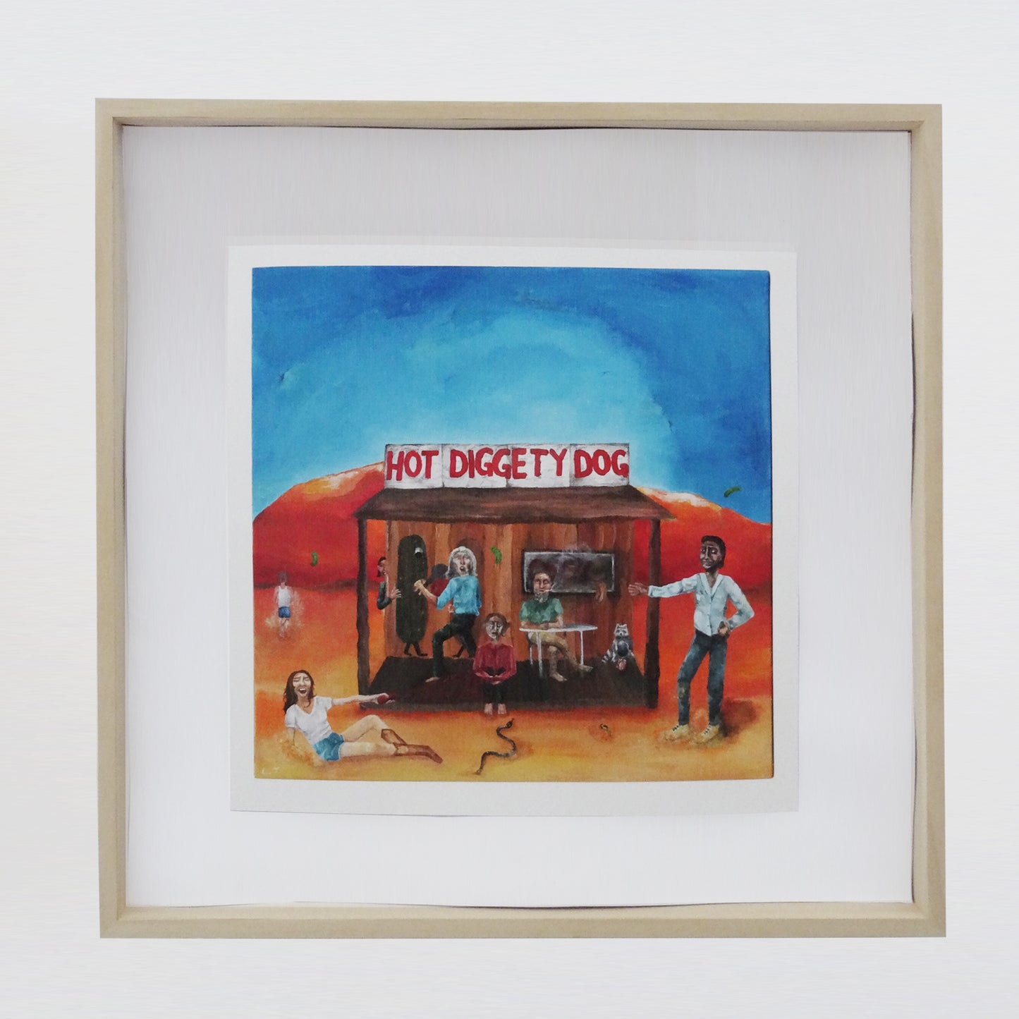 “Hot Diggety Dog” Figurative painting available as print