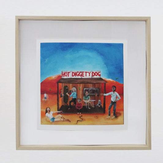 “Hot Diggety Dog” Figurative painting available as print