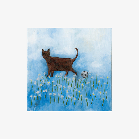"Kitty kicks" Animal acrylic painting