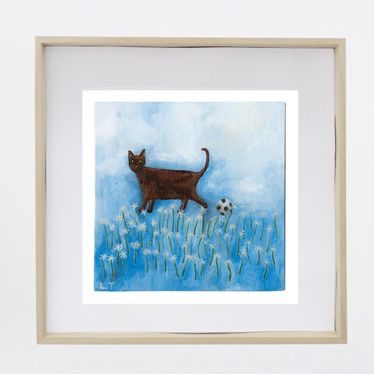 "Kitty kicks" Animal painting available as print